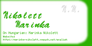 nikolett marinka business card